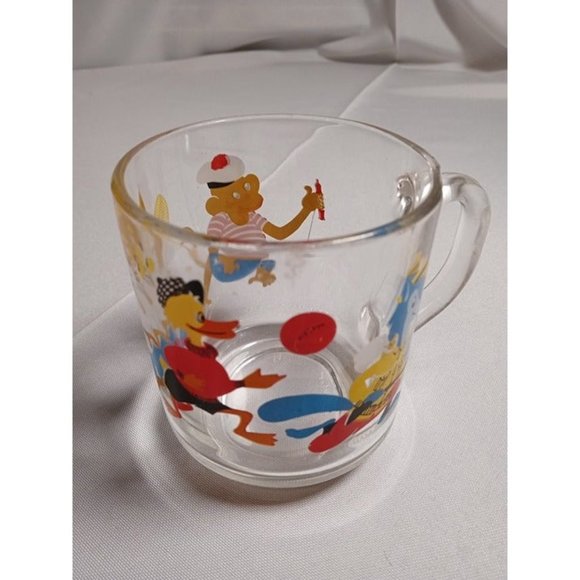 Arcoroc France Cartoon Character Glass Mug 3.5" Tall -1 CHIP (6a5) - Picture 3 of 7